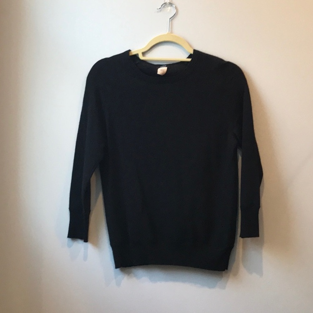 Black J. Crew 3/4 sleeve sweater